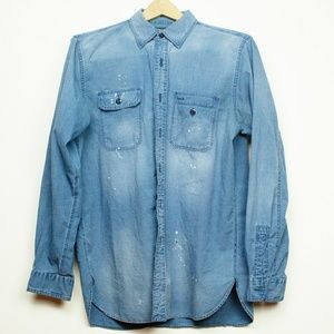Polo Ralph Lauren Distressed Denim Button down M